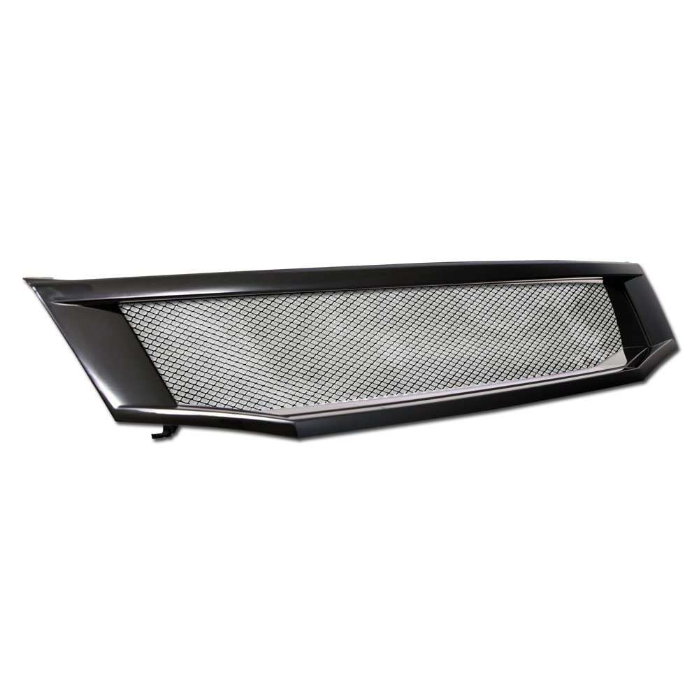 2008-2010 Honda Accord 4-Door Sedan Glossy Black T-R Style Aluminum Mesh Front Bumper Grille - Replacement Car Grill for Improved Airflow & Sporty Look - Perfect for Car Enthusiasts & Auto Upgrades