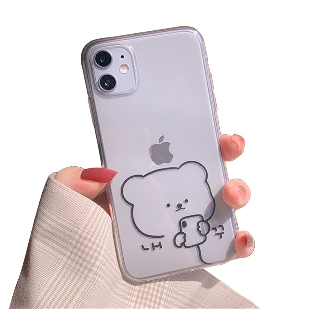 Hadwii iPhone 12 Case - Transparent Cat Pattern TPU Bumper with Soft Silicone Air Cushion Cover - Protective Phone Case for iPhone 12 (Music Cat Design) - Perfect for Daily Use, Work, and Travel Protection