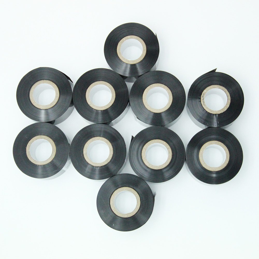 10 Rolls 30mm x 100m Black Resin Thermal Transfer Ribbon for Coder & Printer Machines - High-Quality Coding Labels for Packaging, Shipping & Inventory Management