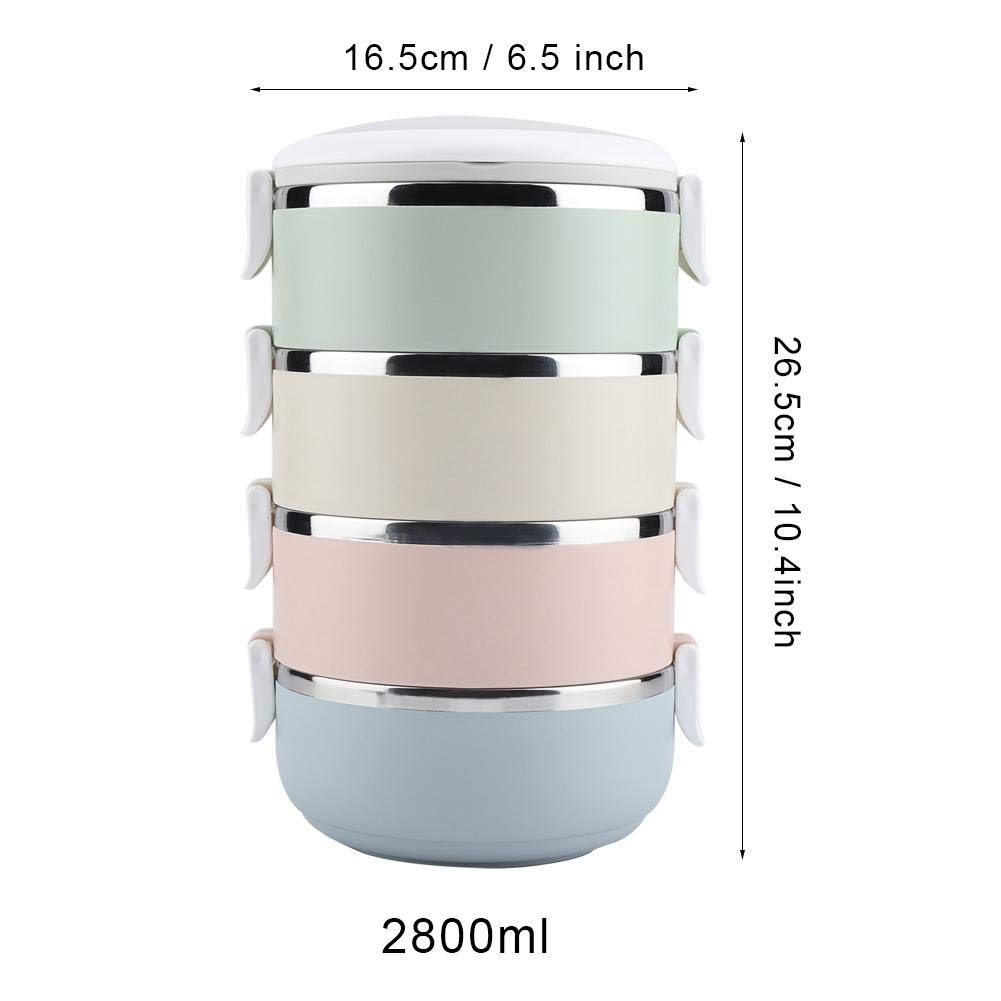 Sugoyi 4-Layer 2800ml Stainless Steel Thermal Lunch Box - Portable Insulated Food Container for Work, School & Picnics - Keeps Meals Hot or Cold for Hours
