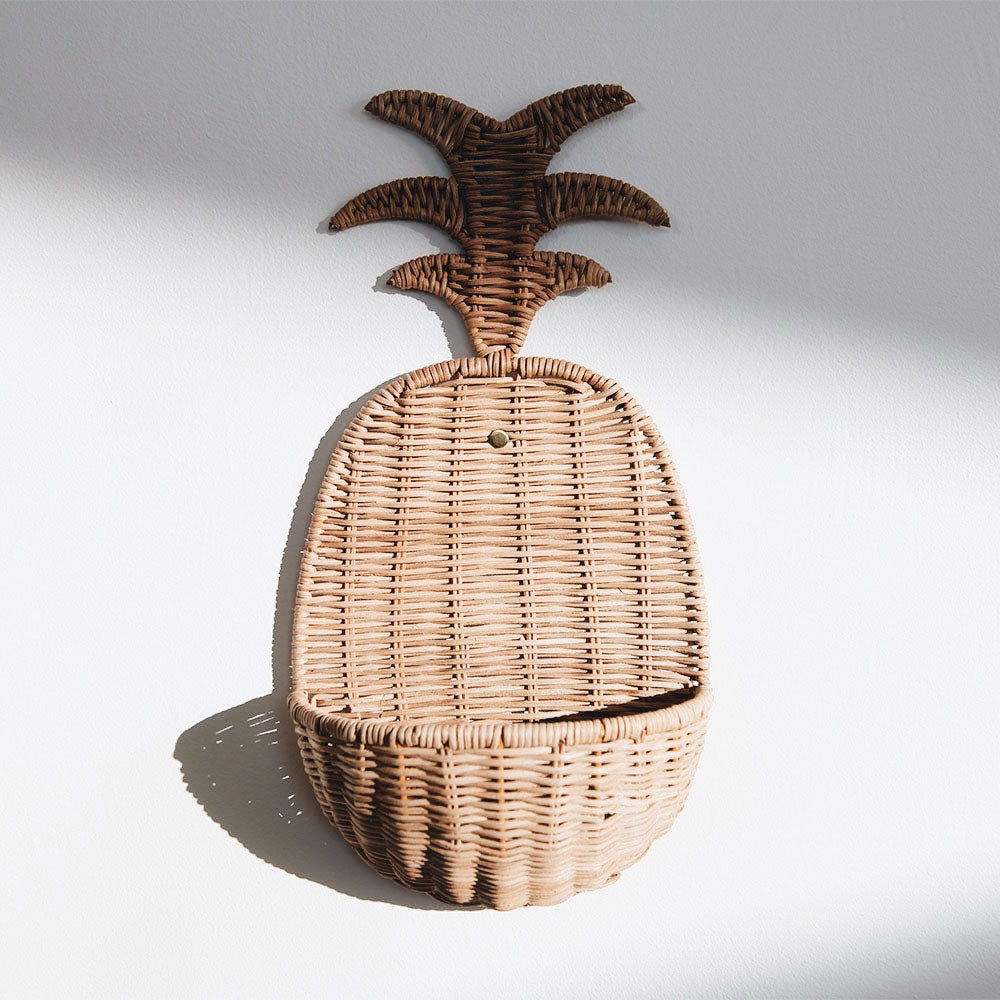 Pineapple Wall Basket - Decorative Hanging Fruit Basket for Kitchen, Bathroom & Home Decor - Perfect for Storage & Organizing Fruits, Vegetables, or Bathroom Essentials