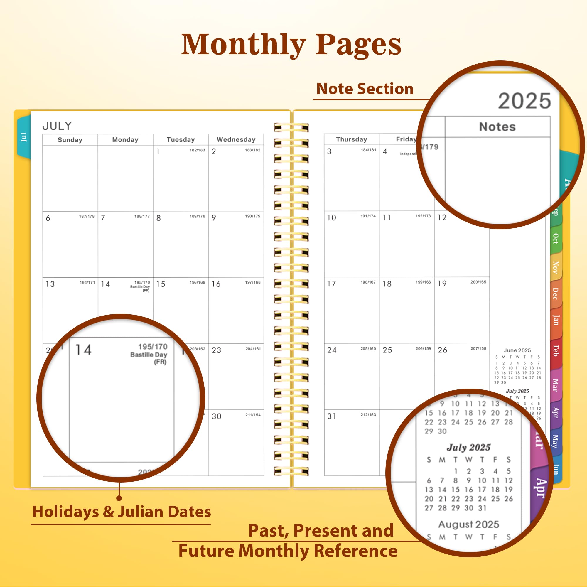 2025-2026 Academic Planner | July 2025 to June 2026 Daily Weekly Monthly Organizer | 6.25