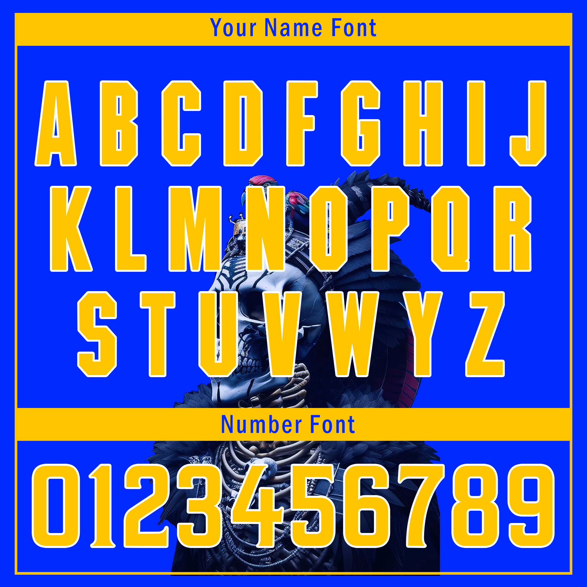 Custom Blue and Yellow Skull Print Personalized Authentic Baseball Jersey - BSBJ01 D017157 - Perfect for Sports Fans, Halloween Costumes & Streetwear Fashion