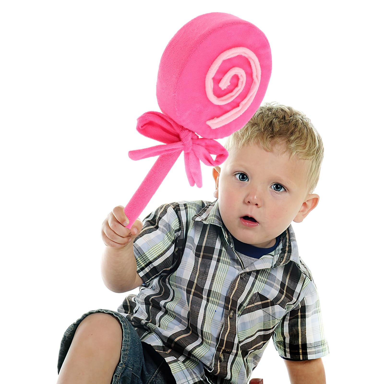 LUOZZY 3 Pack Candy Lollipop Shaped Plush Pillow - Fake Rainbow Lollipop Throw Cushion for Sofa & Bed Decor - Fun Christmas Birthday Gift for Women, Girls, Teens - Perfect for Home Decor, Sleep Support & Cozy Movie Nights