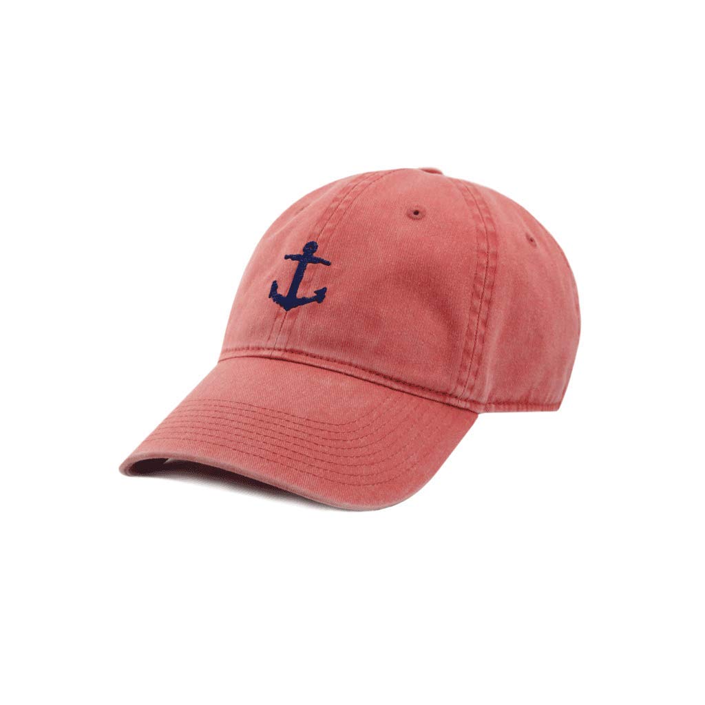Smathers & Branson Nantucket Red Anchor Needlepoint Hat - Classic Preppy Style for Sailing, Golf & Outdoor Activities