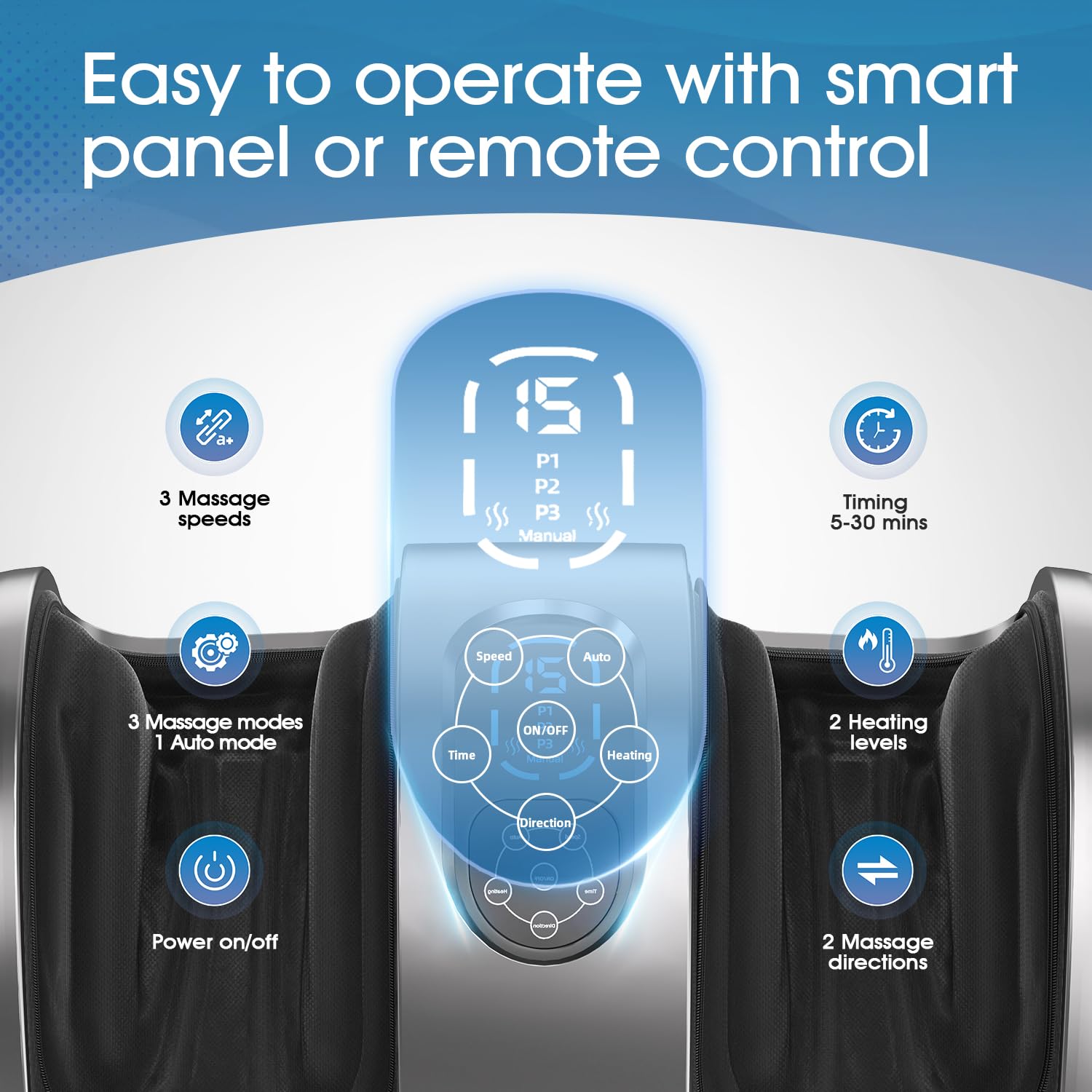 TISSCARE Shiatsu Foot Massager with Heat - FSA HSA Eligible Foot Massage Machine for Plantar Fasciitis, Neuropathy & Circulation - Electric Foot, Leg, Calf & Ankle Massager for Pain Relief - Perfect for Home, Office Use & Gifts for Men and Women - Ideal for Relaxation After Work, Travel Recovery & Stress Relief