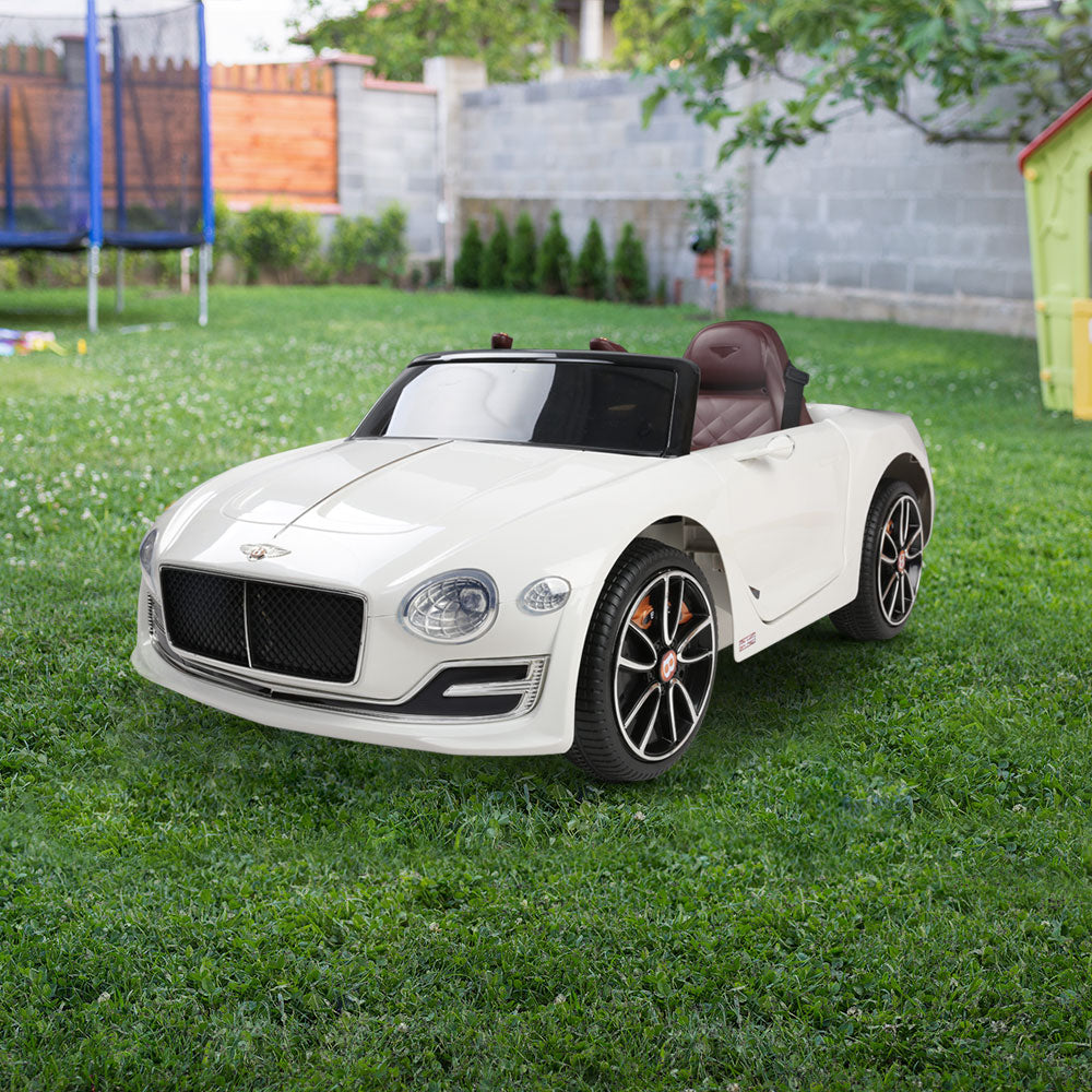 Bentley Licensed 12V Kids Ride On Car - Electric Battery-Powered Toy Car with Remote Control (White) - Perfect for Outdoor Play, Birthday Gifts & Toddler Pretend Driving