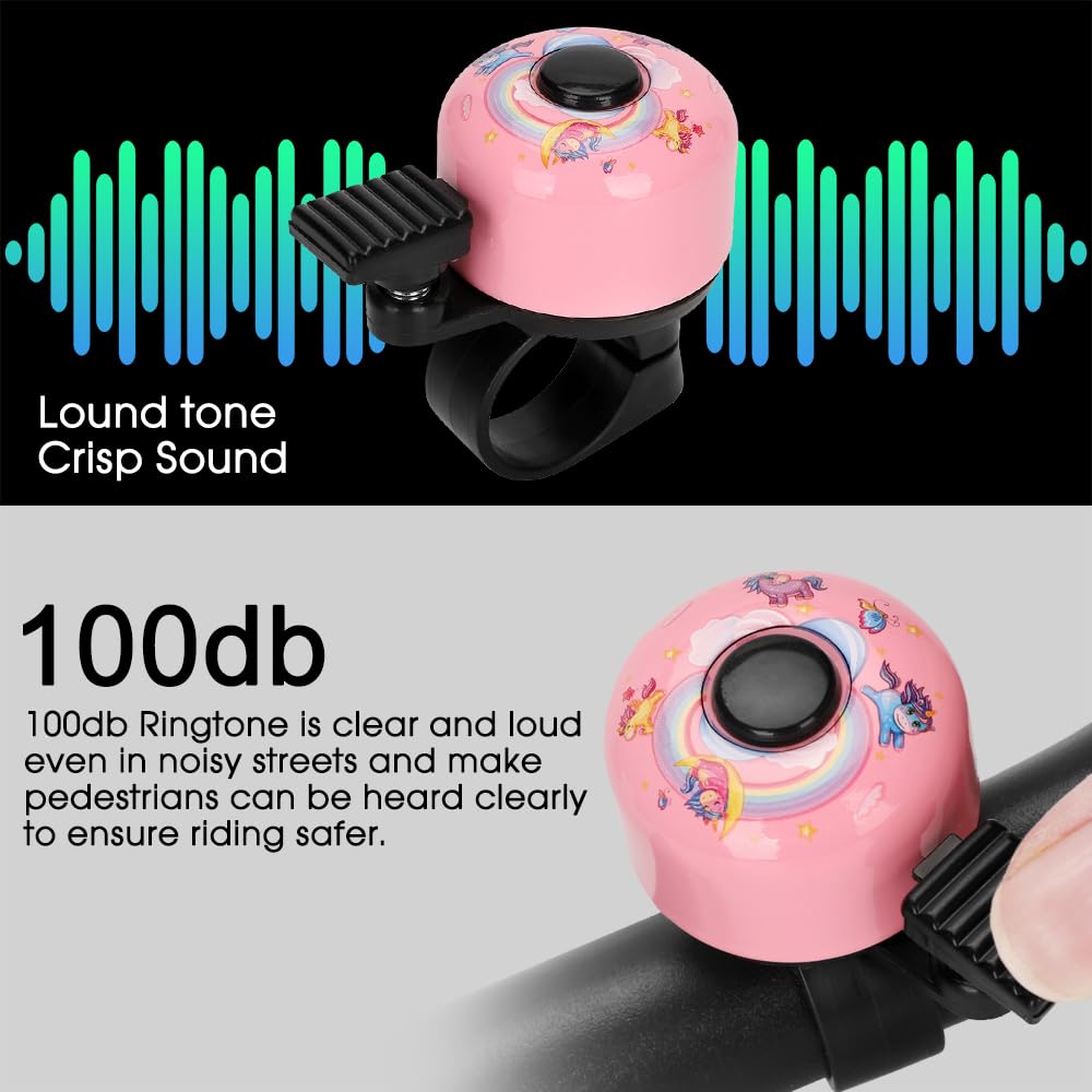 Loud 120dB Kids Bike Bell - Classic Mini Bicycle Bell for Boys, Girls & Adults - Crisp Clear Sound for MTB, BMX, City Bikes & Scooters - Cool Bike Accessories for Safe Cycling & Outdoor Adventures