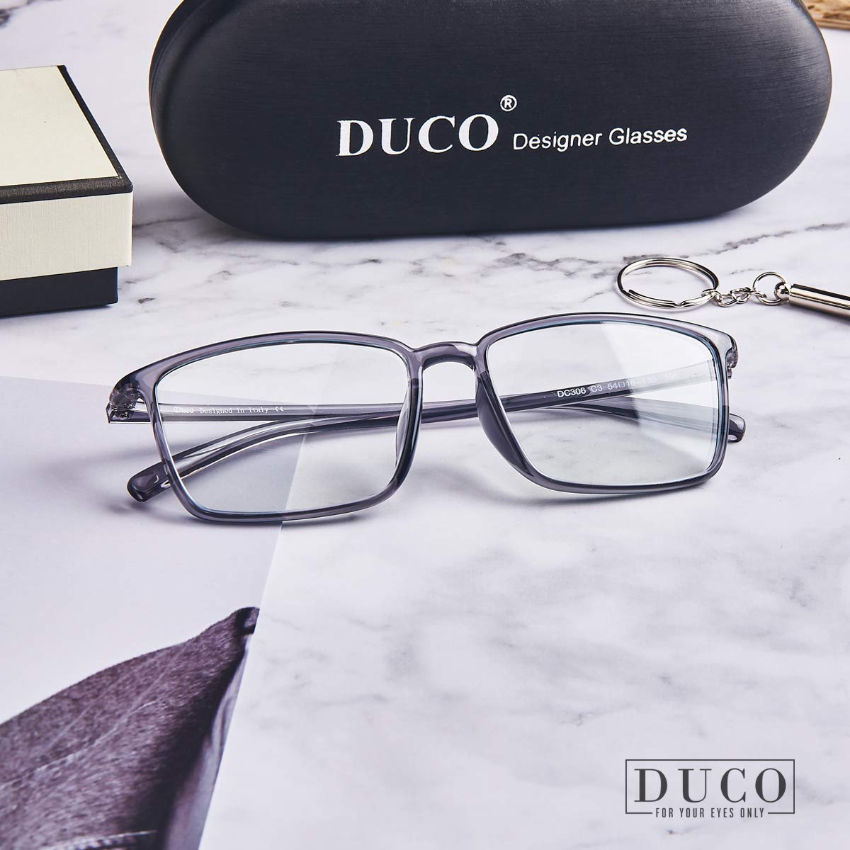 DUCO Blue Light Blocking Glasses for Computer & Gaming - Super Lightweight Anti Blue Ray Eyewear with Stylish Frame 306 | Reduce Eye Strain for Office Work, Online Classes & Nighttime Screen Use