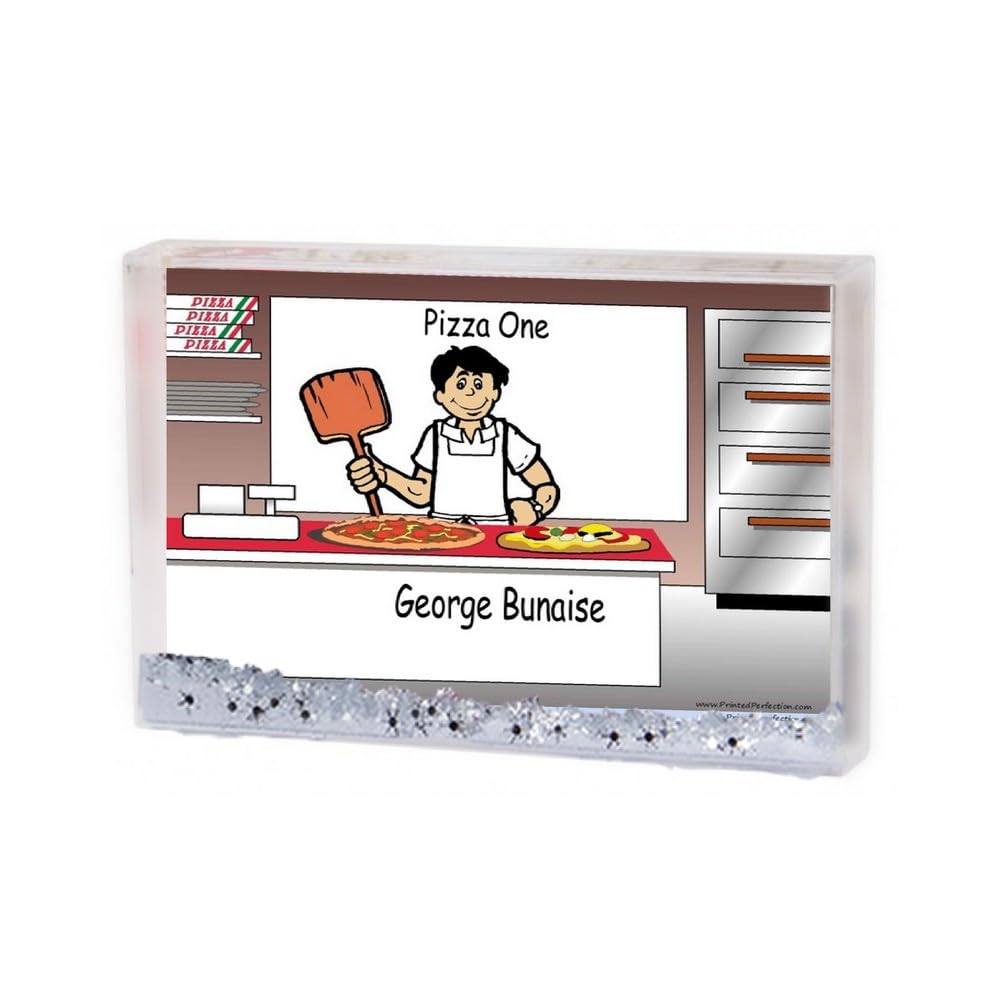 Custom Personalized Pizza Maker Gift for Men - Unique Snow Globe Frame with Photo - Perfect for Father's Day, Birthday & Anniversary Presents