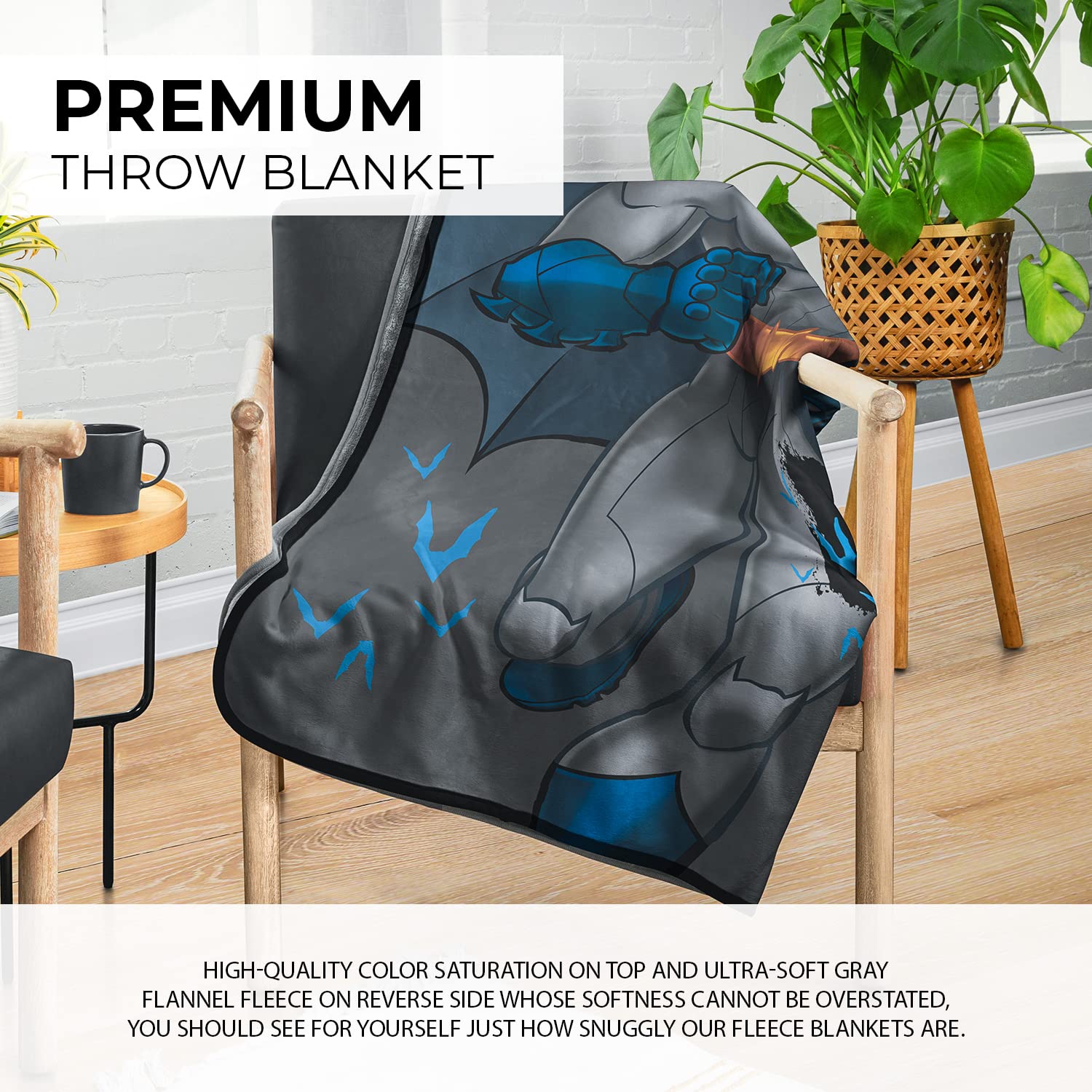 Batman The Bravest Pixel Fleece Blanket - Soft & Cozy Customized Superhero Blanket for Adults & Kids | Perfect for Movie Nights, Gaming, and Bedroom Decor