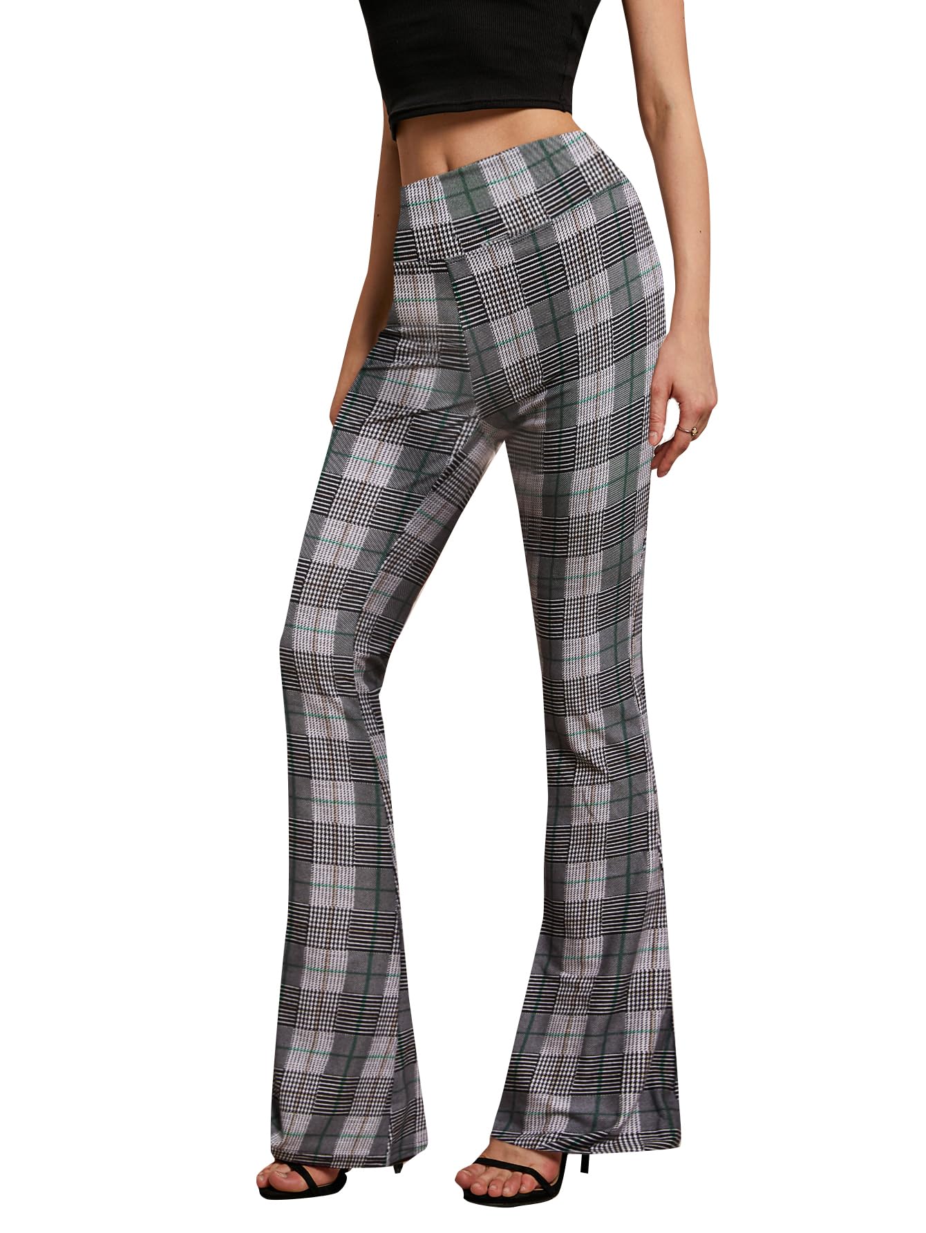 High Waist Bell Bottom Pants - Boho Flare Leggings in Buttery Soft Fabric for Women | 70s Vintage Style Hippie Pants for Music Festivals & Casual Outfits