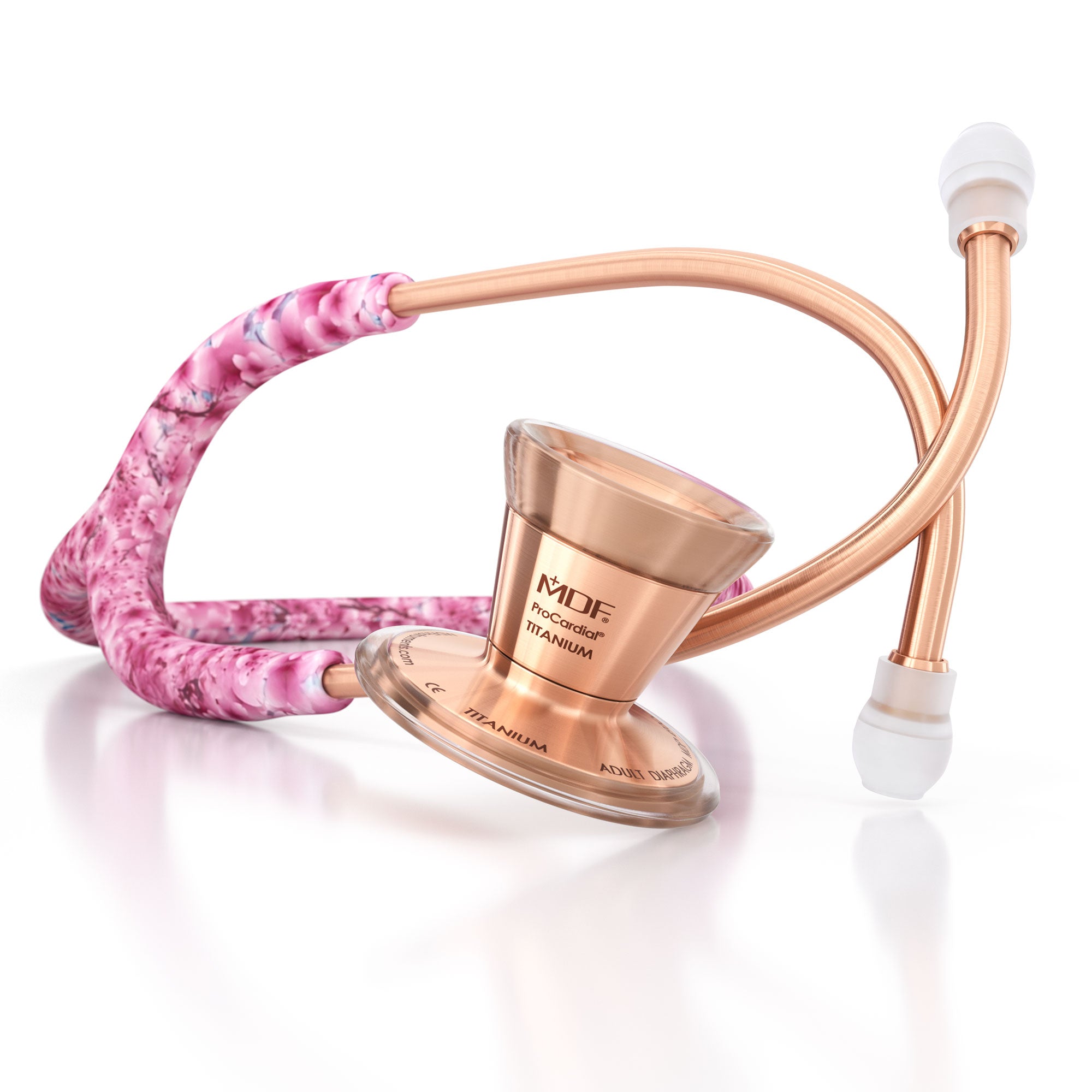 ProCardial® Titanium Cardiology Stethoscope - Premium Rose Gold & Sakura Design for Medical Professionals | Ideal for Doctors, Nurses & Healthcare Workers in Hospitals & Clinics