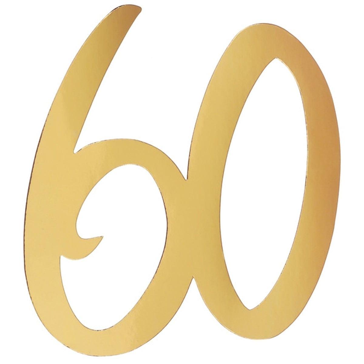 60 Years Old Large Gold Confetti - 4 Pack of Metallic Gold Party Decorations for Birthdays, Weddings & Anniversaries