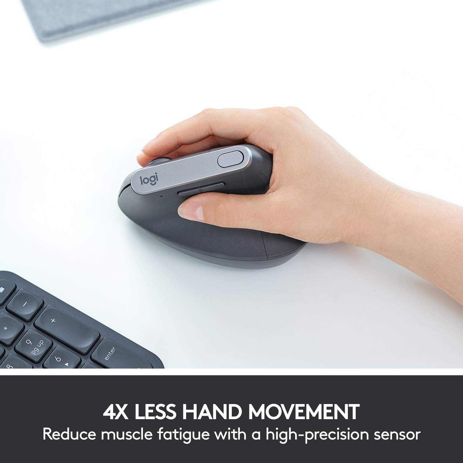 Logitech MX Vertical Wireless Ergonomic Mouse - Rechargeable Bluetooth Mouse for Windows & Mac, Reduces Wrist Pain & Muscle Strain - Perfect for Office Work, Graphic Design & Long Computing Sessions