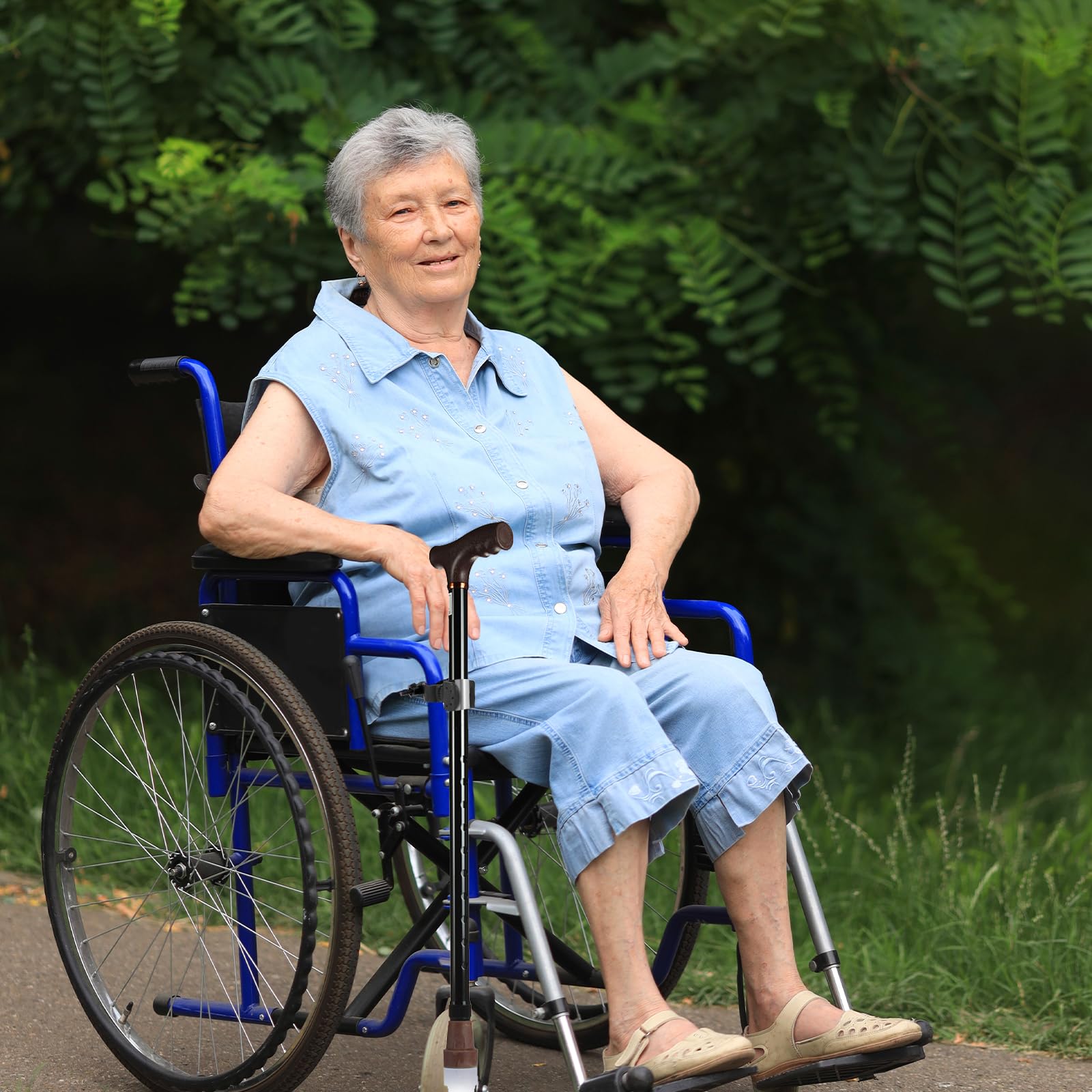 Bewudy 4-Pack Universal Cane Holder for Walkers, Rollators, Wheelchairs & Electric Scooters - Durable Walking Stick Accessory for Seniors & Mobility Aids - Perfect for Home, Hospital & Outdoor Use