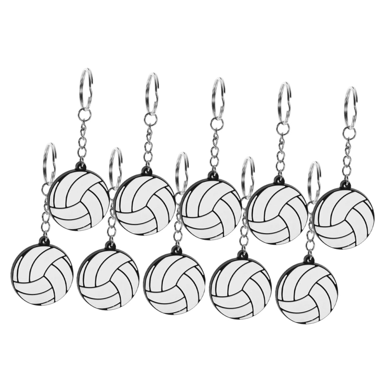 Kisangel 10Pcs Volleyball Keychains - PVC Keyring Decorative Bag Pendant for Sports Fans, Team Spirit, and Gift Giving