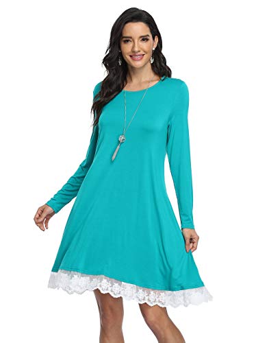 Cyan With Lace Trim