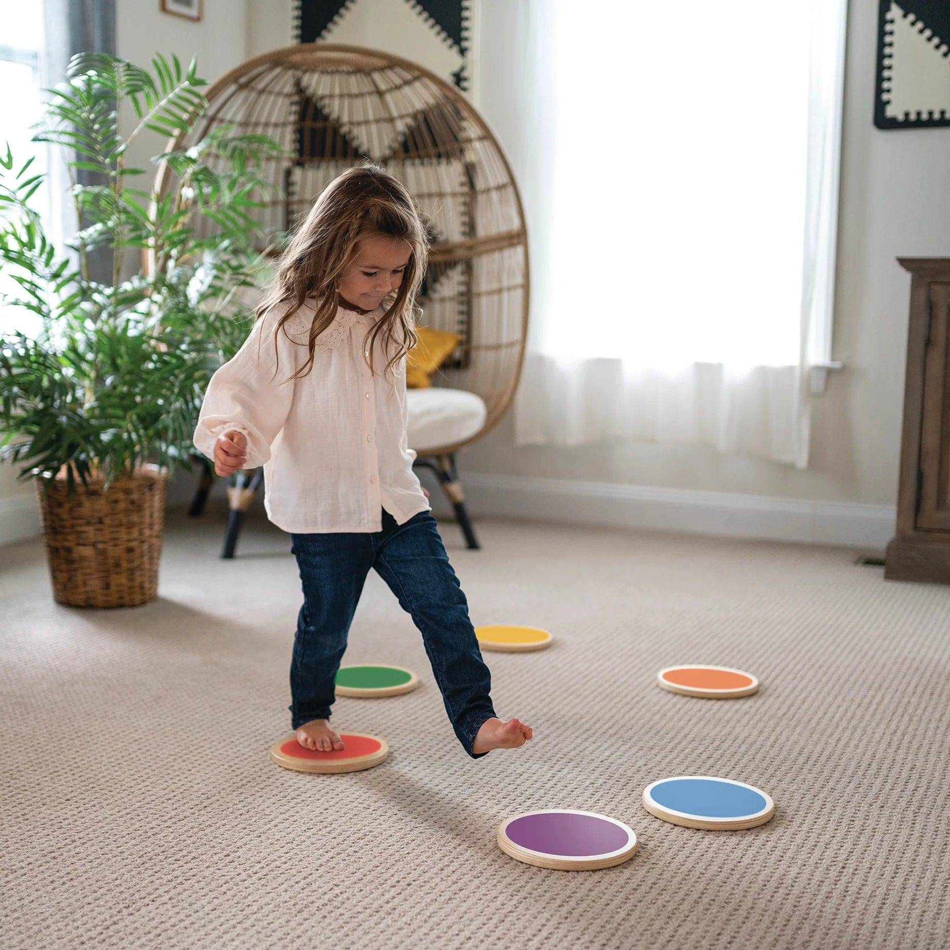 Little Partner Step 'N Learn Stepping Stones - Educational Balance Toys for Toddlers, Kids Indoor & Outdoor Play, Perfect for Backyard, Playroom, and Preschool Activities