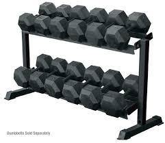 York Barbell Two-Tier Dumbbell Rack 69126 - Heavy Duty Home Gym Equipment for Weight Training & Strength Workouts