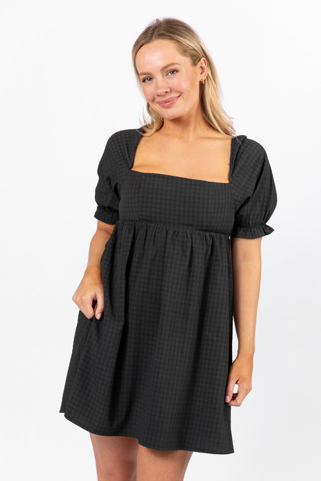 All My Days Black Square Neck Printed Mini Dress - Women's Floral Summer Party Dress for Casual Outings & Date Nights
