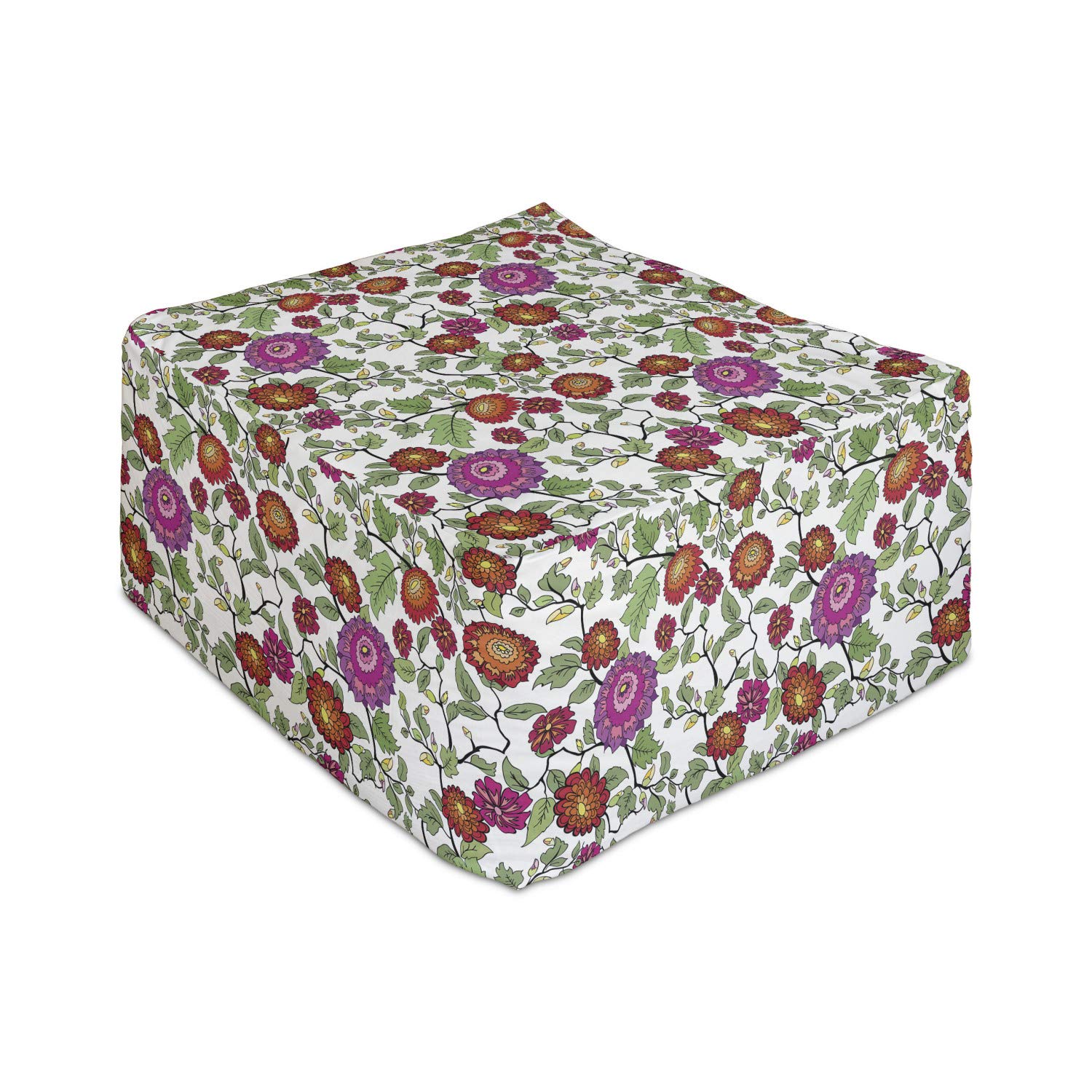 Ambesonne Meadow Rectangle Pouf Ottoman - 25