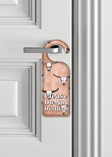 Texas Longhorns Do Not Disturb Door Hanger Sign - Art Plates with Dan Morris Design - Perfect for Hotels, Bedrooms & Privacy Needs