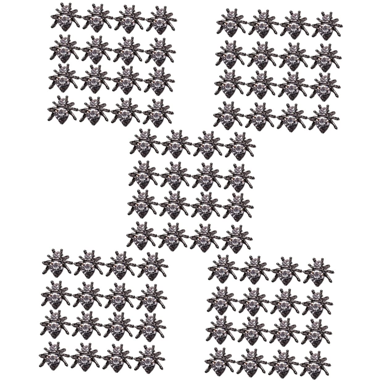 Mikinona 100Pcs Spider Nail Charms - 3D Alloy Rhinestone Nail Decorations for Manicure, Nail Art Accessories with Diamond & Animal Designs | Perfect for Halloween, Cosplay, Nail Salon & DIY Nail Art
