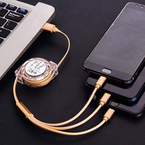Seek Thermal Reveal FirePRO Compatible USB Cable - Retractable AllCharge miniSync Charging Cord for Seek Thermal FirePRO (Jet Black) | Perfect for Outdoor Fire Detection, Hunting & Security Surveillance