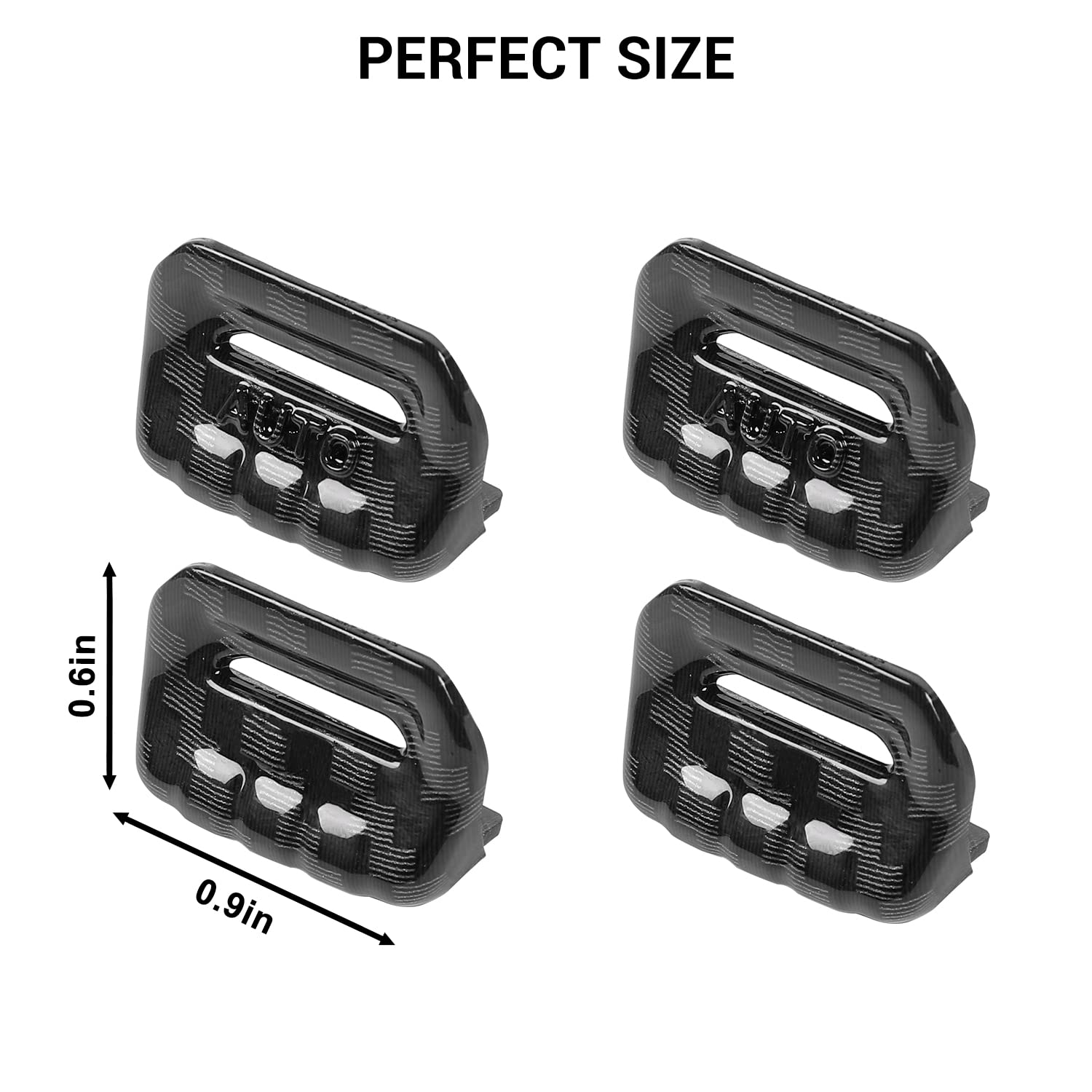 Jeep Wrangler JL JLU (2018-2023) & Gladiator JT (2020-2023) 4-Piece Carbon Fiber Center Console Window Button Switch Cover Trim Kit - Interior Upgrade Accessories for Enhanced Style & Protection (Fits All Models)