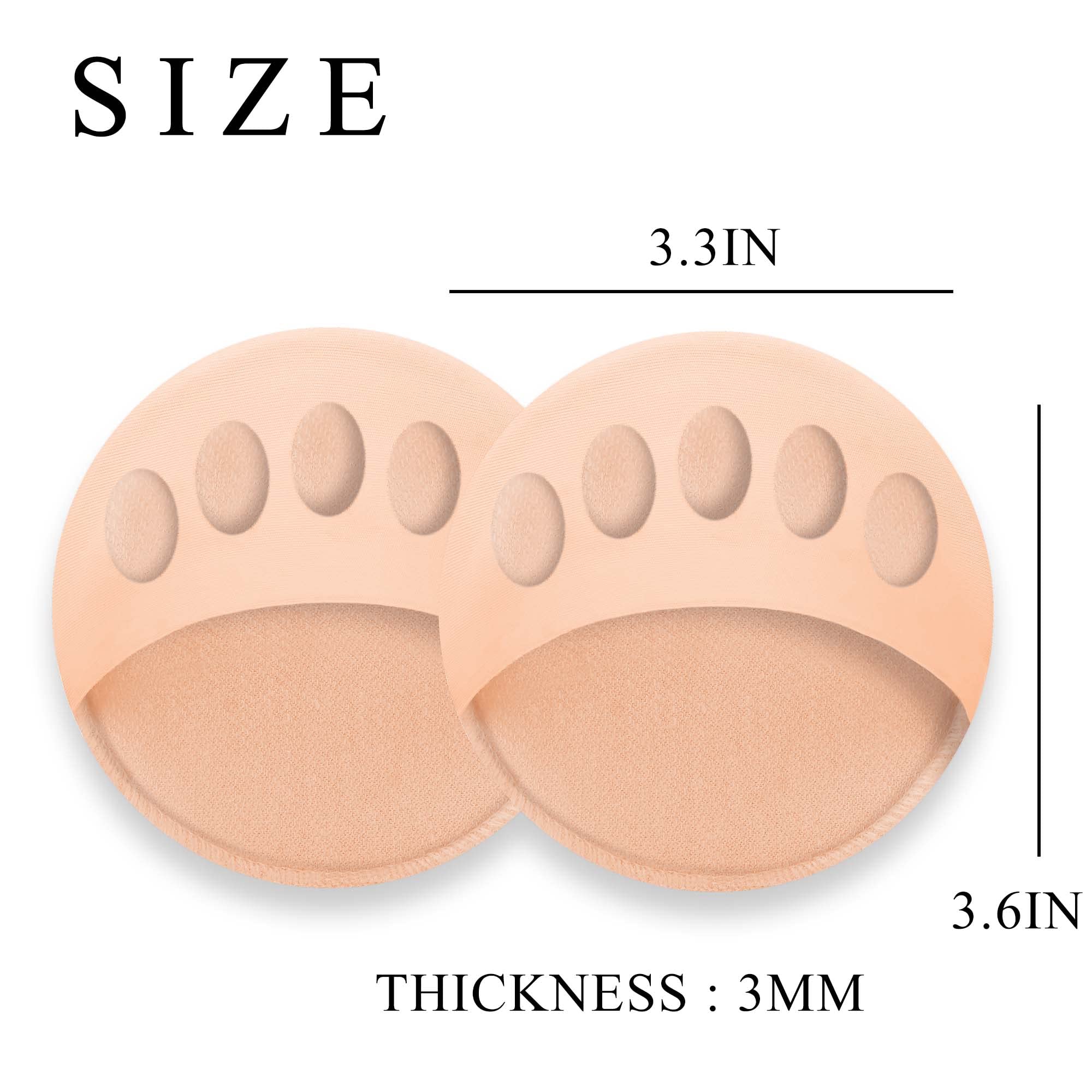 Reusable Metatarsal Foot Pads for Women - Soft Forefoot Cushions with Honeycomb Fabric for Pain Relief & Prevention (2 Pairs Beige, 1 Pair Black) - Perfect for High Heels, Running & Standing All Day