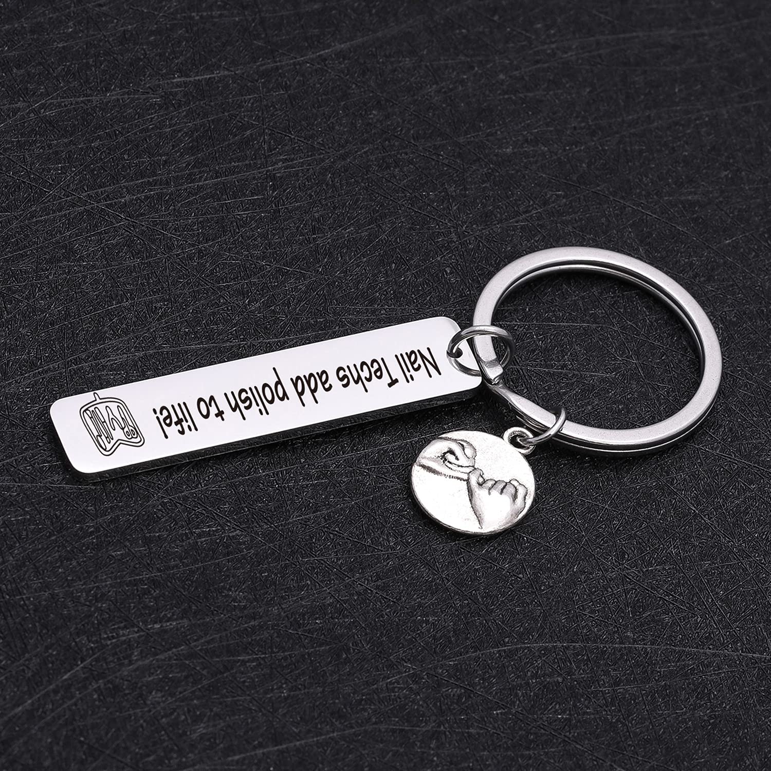RSZOTW Nail Technician Keychain - Stylish Cosmetology Jewelry Gift for Manicurists, Nail Stylists & Beauty Professionals - Perfect Thank You Gift for Nail Techs - Great for Salons, Spas & Cosmetology Graduation Gifts