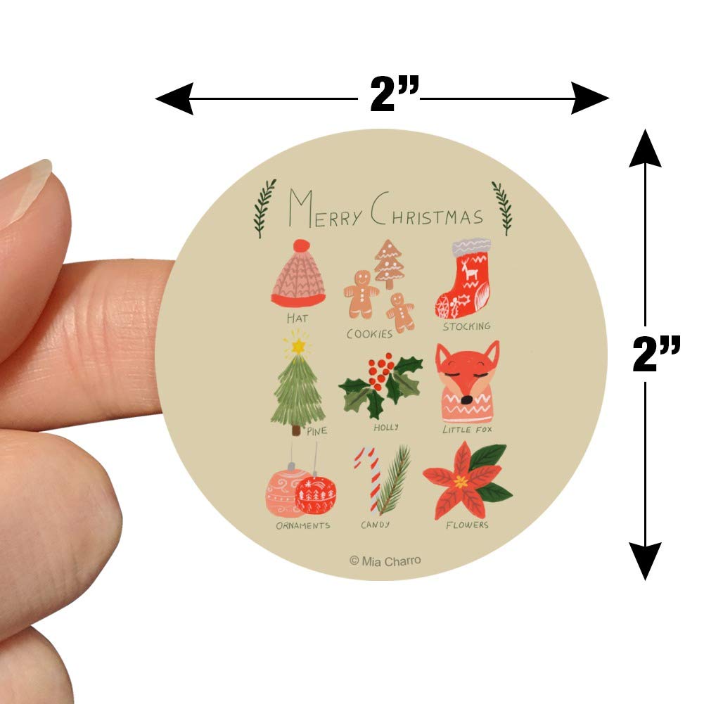 Christmas Cookie Holly Fox Planner Stickers - Scrapbooking & Crafting Decals for DIY Calendars, Journals, and Holiday Decorations | Perfect for Gift Wrapping, Card Making & Party Favors