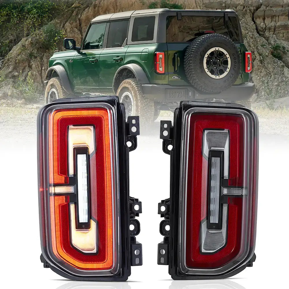 2021-2024 Ford Bronco LED Tail Lights Assembly with Dynamic Welcome Lighting - Enhanced Visibility & Style for Off-Road Adventures & Night Driving