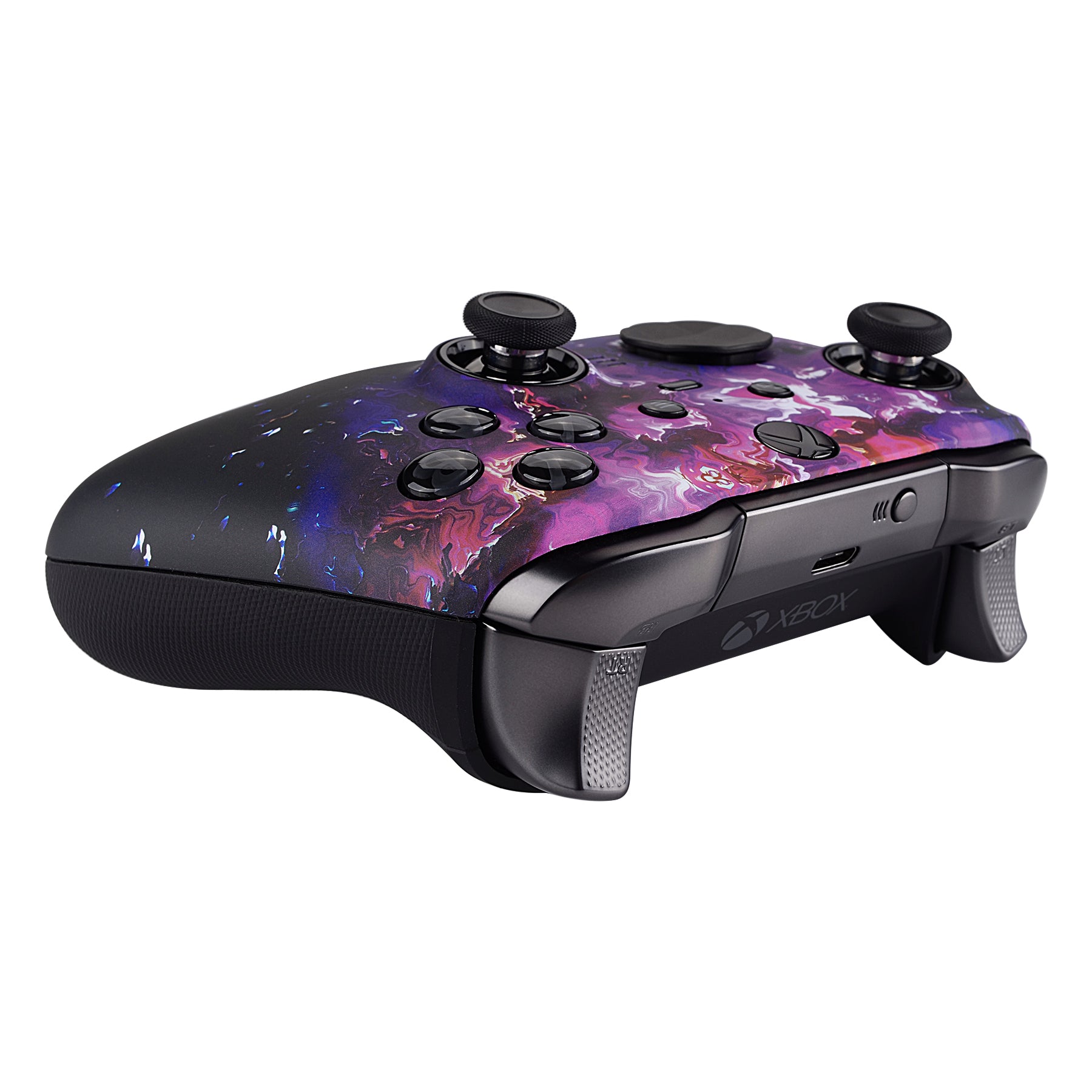 eXtremeRate Surreal Lava Patterned Faceplate Cover for Xbox One Elite Series 2 Controller (Model 1797 & Core) - Soft Touch Front Housing Shell Replacement Kit with Thumbstick Accent Rings - Perfect for Gaming, Customization & Controller Protection