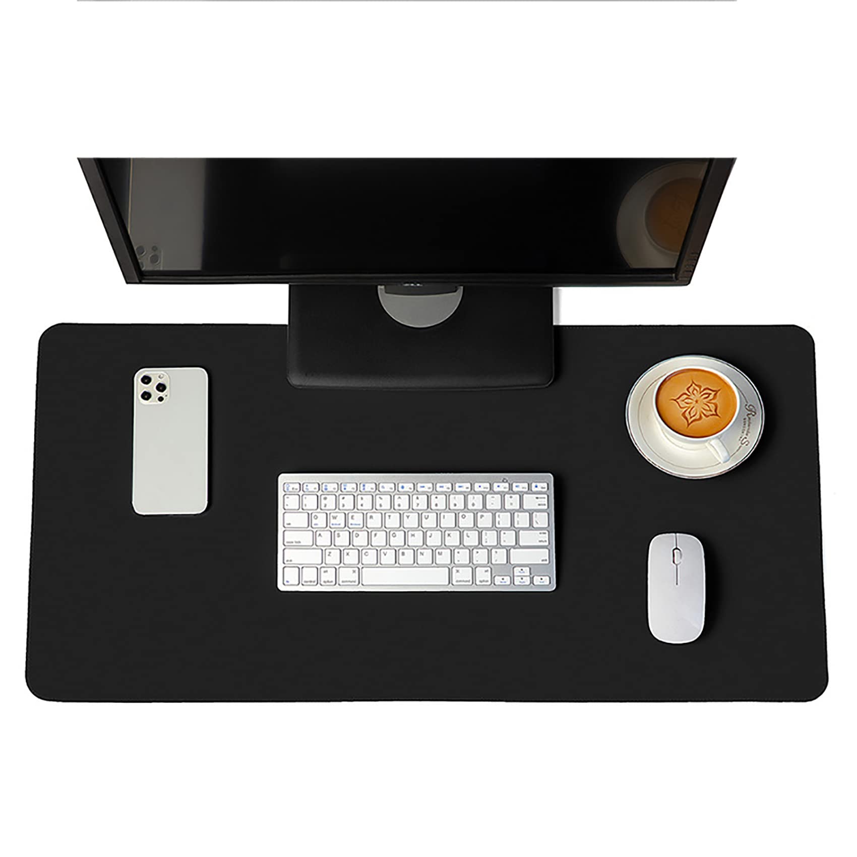 Large Extended Gaming Mouse Pad 47.2x23.6 Inch - Stitched Edges, Waterproof, Non-Slip Base Desk Mat for Computer Keyboard & Mouse (Black 120x60cm) - Perfect for PC Gaming, Office Work & Home Computer Setup