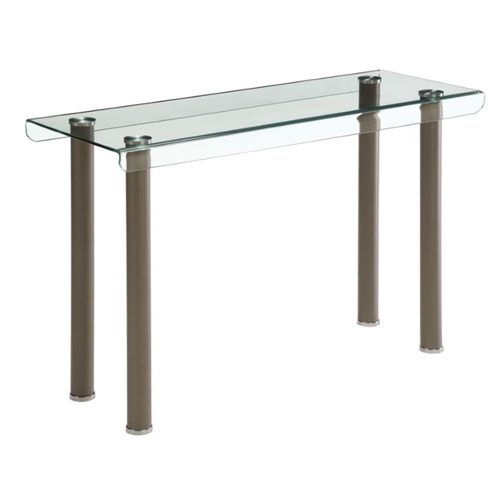 BOWERY HILL Modern Champagne Gold Metal Console Table - Sleek Entryway Sofa Table for Living Room, Hallway & Bedroom Decor