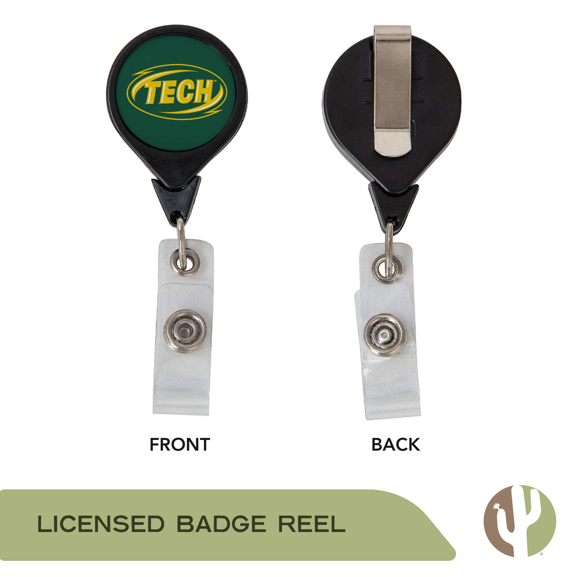 Desert Cactus Arkansas Tech University Retractable ID Badge Holder - ATU ID Reel with Secure Ticket Clip for Lanyard - Perfect for Work, School & Office Access - Ideal for Campus Security, Employee Identification & Event Badges