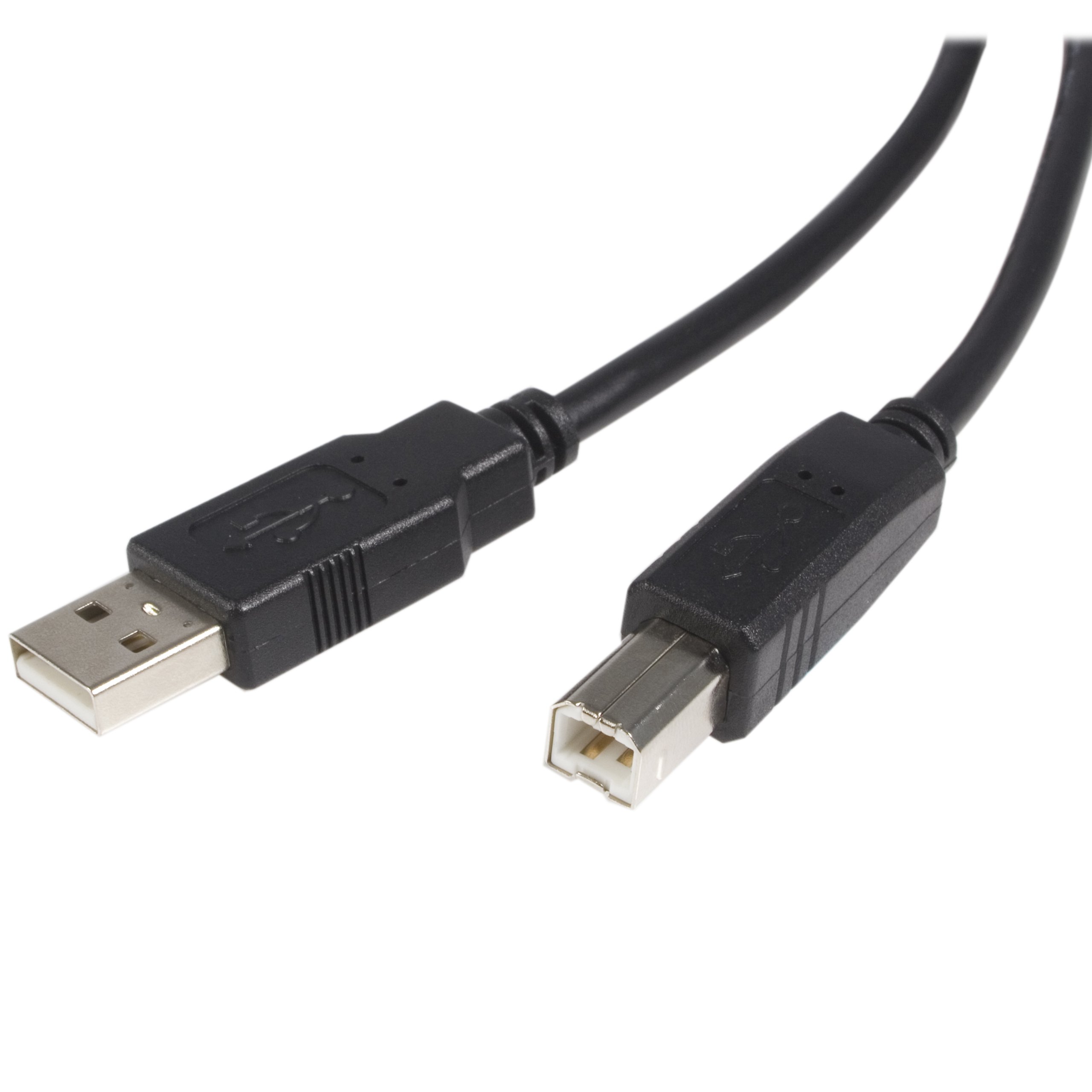 StarTech.com 1ft USB 2.0 A Male to B Male Cable - High Speed Data Transfer - Black (USB2HAB1) - Perfect for Printers, Scanners & External Hard Drives