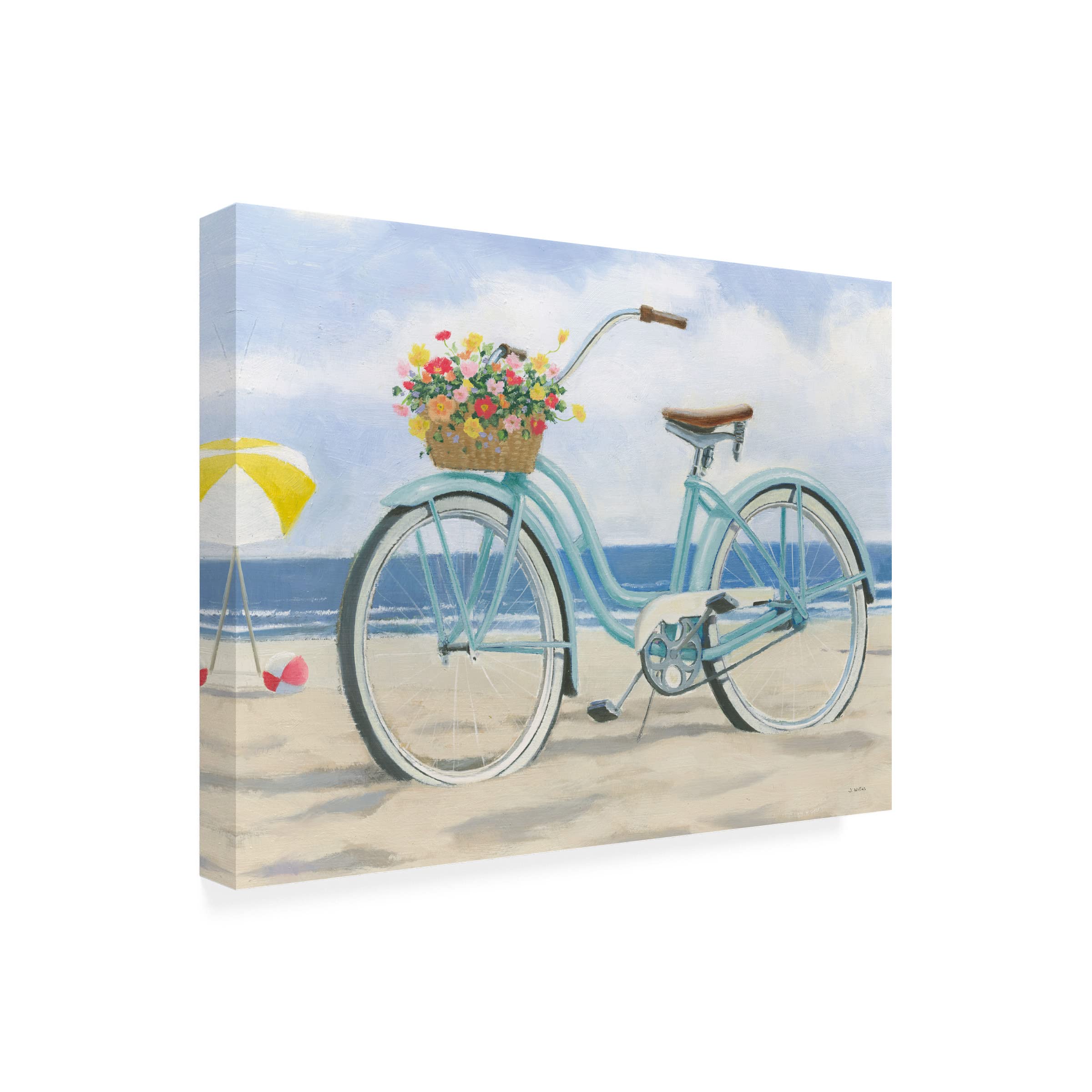 James Wiens 'Beach Time III' Canvas Wall Art Print - Coastal Decor for Living Room, Bedroom & Office - Handmade Trademark Fine Art