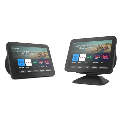 Echo Show 8 (3rd Gen, 2023) Smart Display with Adjustable Stand & USB-C Charging - Charcoal | Hands-Free Video Calls, Smart Home Control, and Entertainment Hub