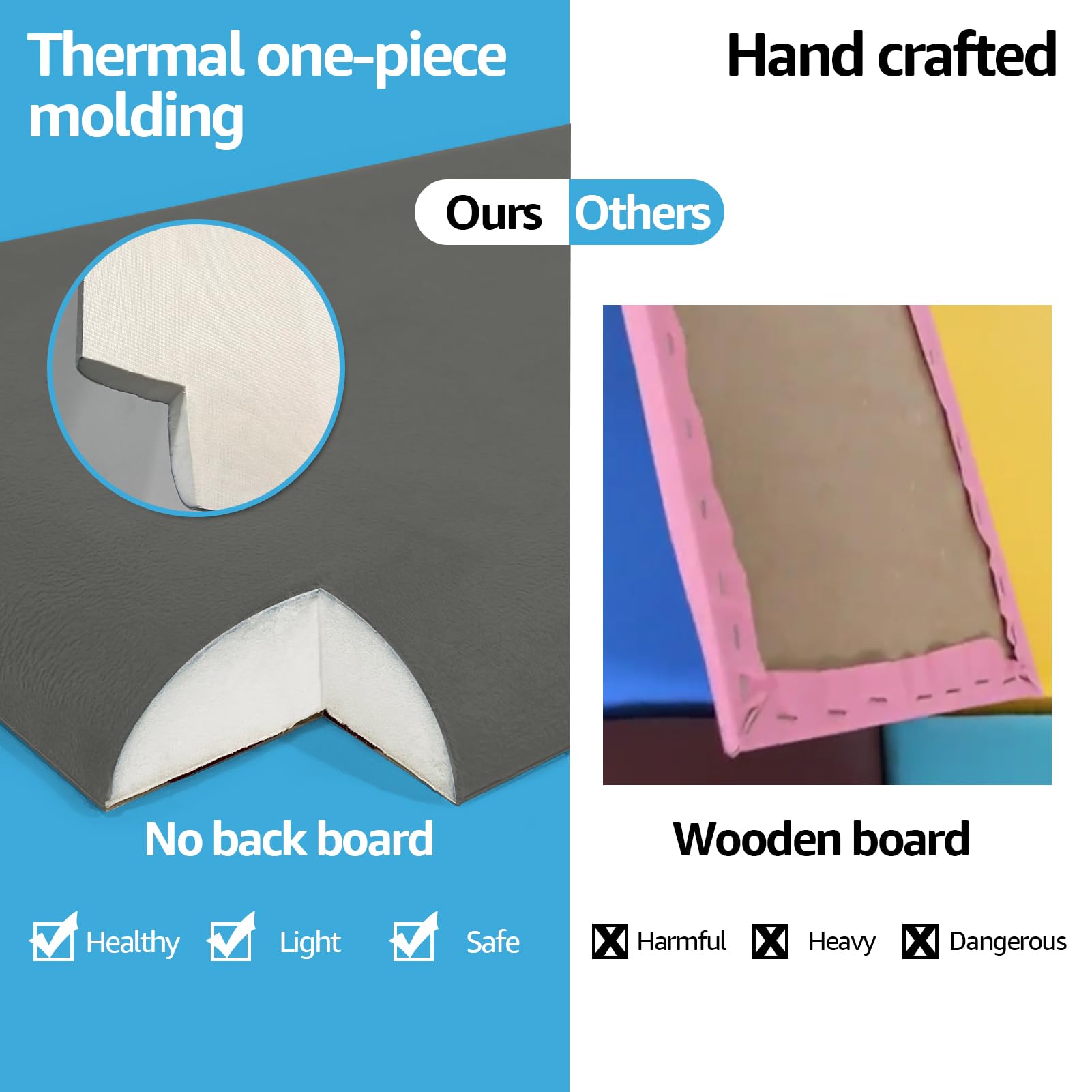 Art3d Peel and Stick Headboard Panels - Velvet Smoky Gray 3D Wall Panels (Pack of 12, 9.84