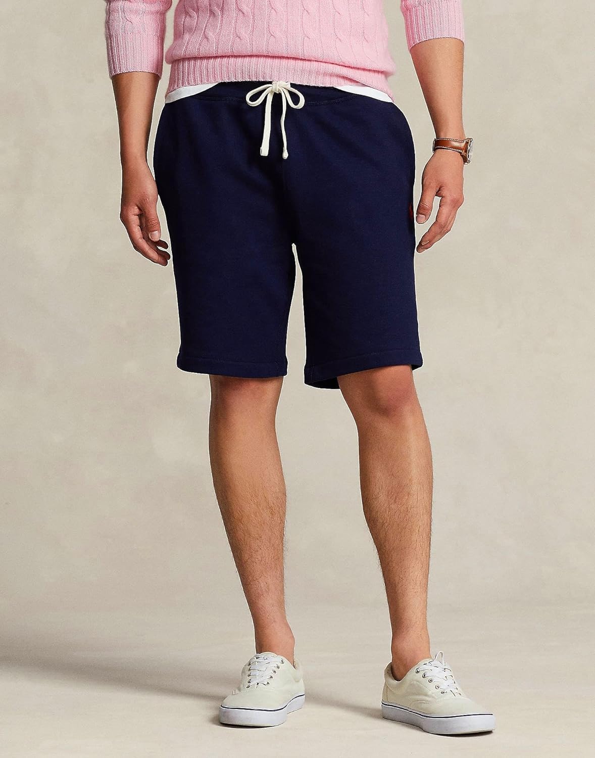 POLO RALPH LAUREN Men's Fleece Drawstring Shorts - Cotton Polyester Blend Casual Lounge Shorts (Medium, Navy) | Perfect for Summer, Beach, Gym & Home Relaxation