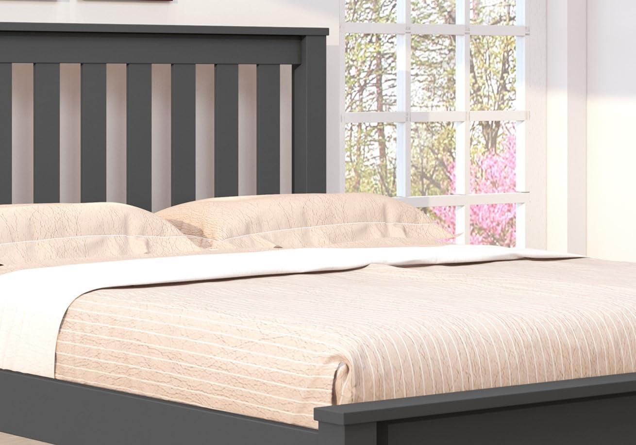 DONCO Kids Contempo Full Size Bed Frame in Dark Grey - Modern & Stylish Bed for Children's Room, Nursery, or Guest Bedroom