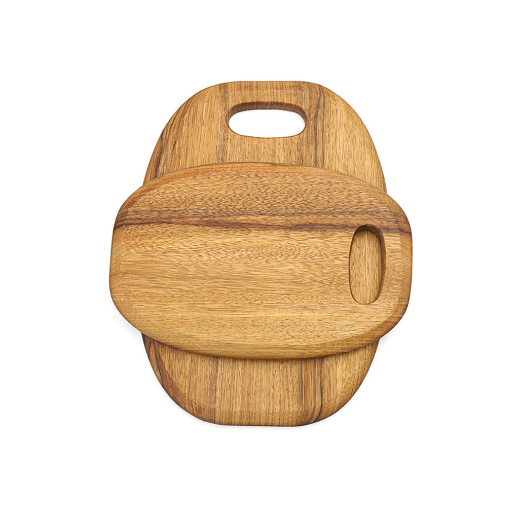 Premium Solid Wood Round Chopping Board with Handle - 2cm Thick Kitchen Cutting Board for Bread, Fruits & Desserts - 2 Size Options - Perfect for Home Kitchen, Baking & Food Presentation