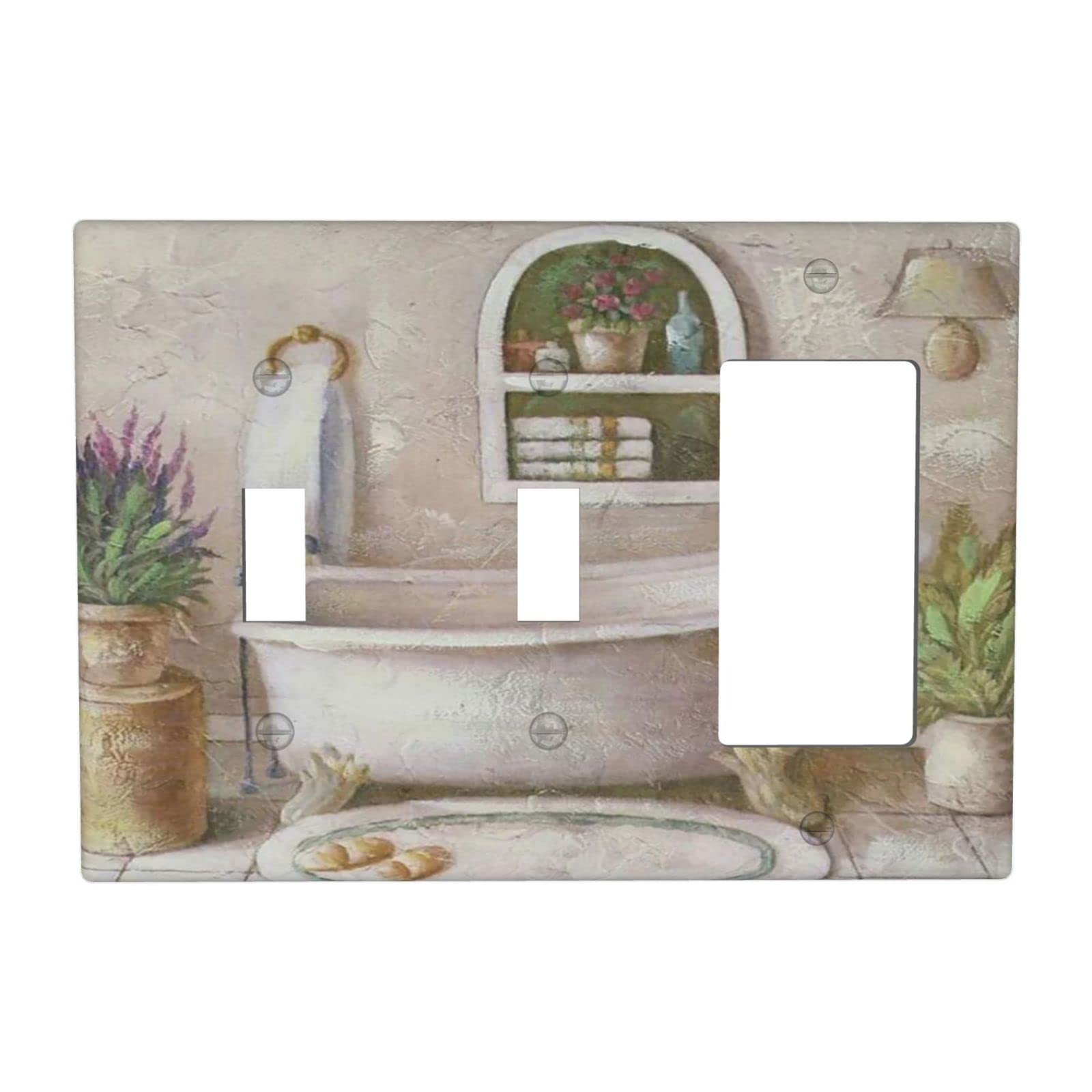 BRBFEPB Unbreakable Standard Size Bathroom Bathtub Light Switch Cover - Decorative Wall Plate Outlet Cover for Home, Hotel & Spa (Waterproof & Durable)