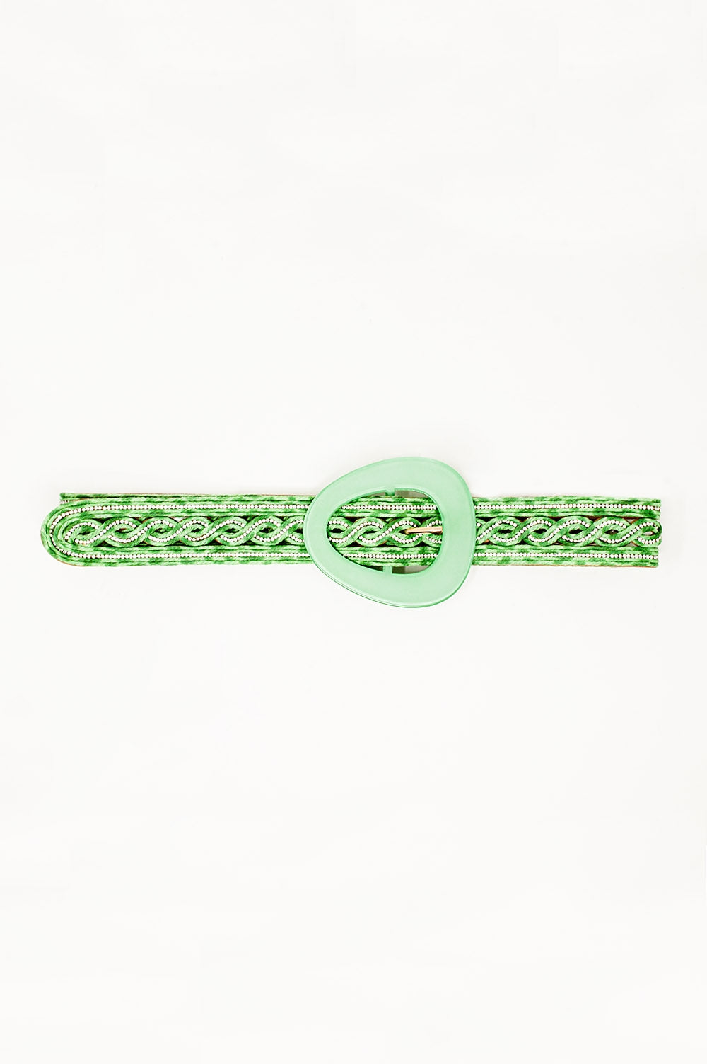 Crystal Embellished Green Belt for Women - Elegant Fashion Accessory for Dresses, Parties & Special Occasions