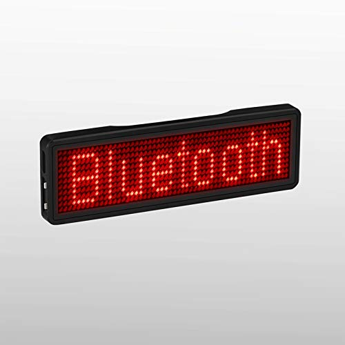 ANNJUC Bluetooth LED Name Badge - Rechargeable Customizable Message Board with Scrolling Text Display for Business, Events & Conferences - Perfect for Retail, Hospitality & Networking