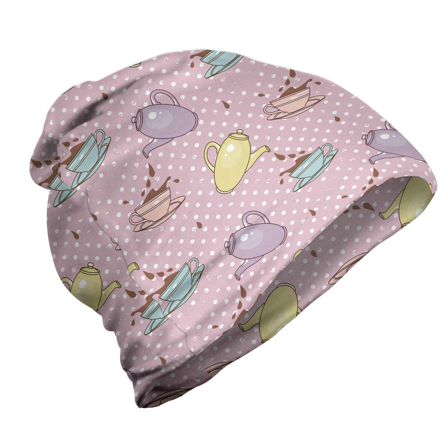 Ambesonne Unisex Winter Beanie Hat - Stylish Polka Dot Design for Men & Women - Perfect for Hiking, Outdoor Activities & Cold Weather Fashion