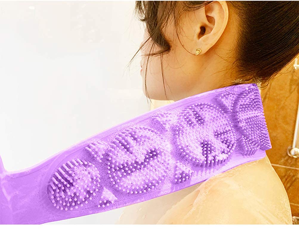 JACEE Silicone Body Back Scrubber - Exfoliating Bath Brush for Dead Skin Removal, Deep Cleaning Shower Brush with Massage Function, Soft Gel Bath Towel for Men & Women (Multicolor) - Perfect for Spa, Home Shower and Relaxing Massage